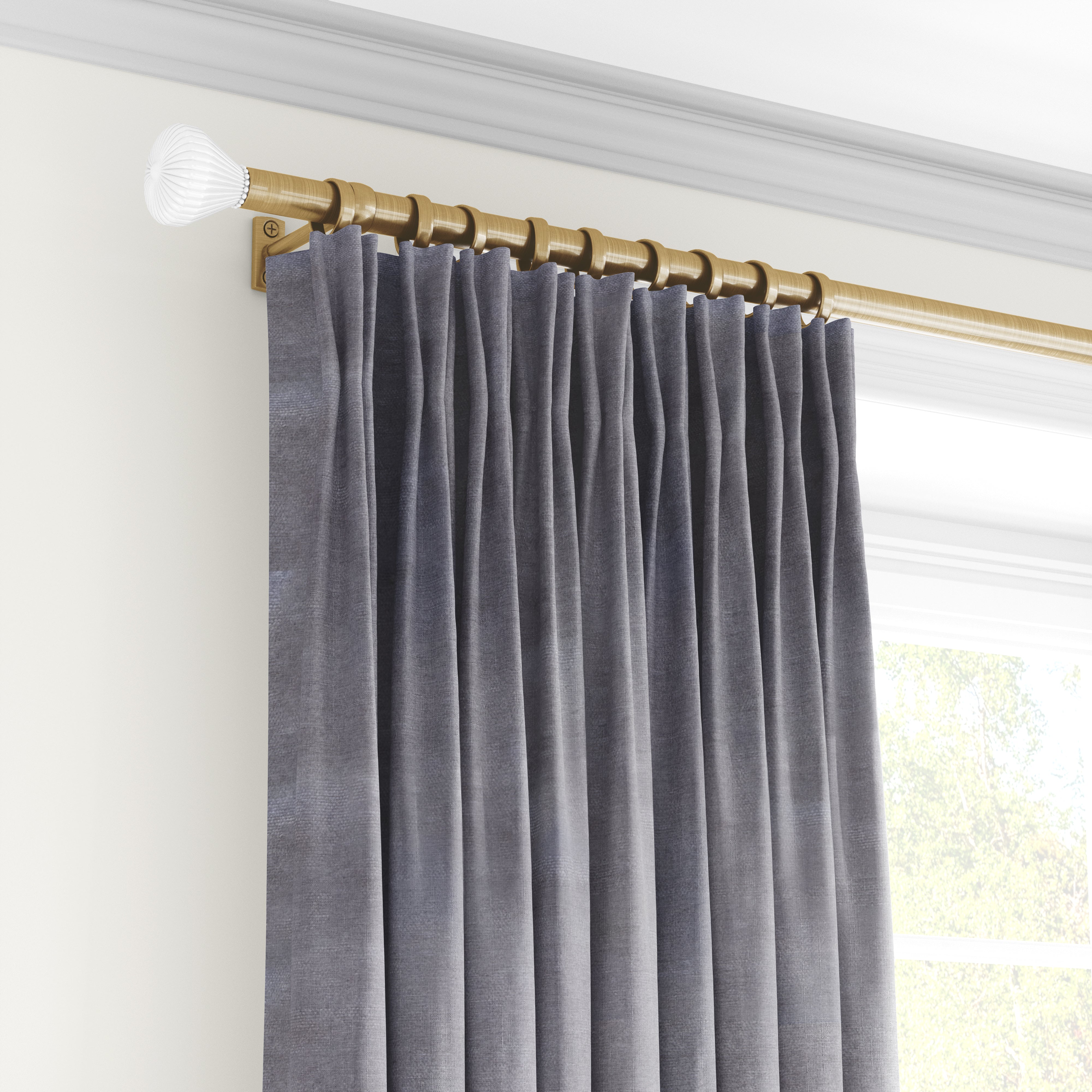 Plain microvelor curtain, graphite color