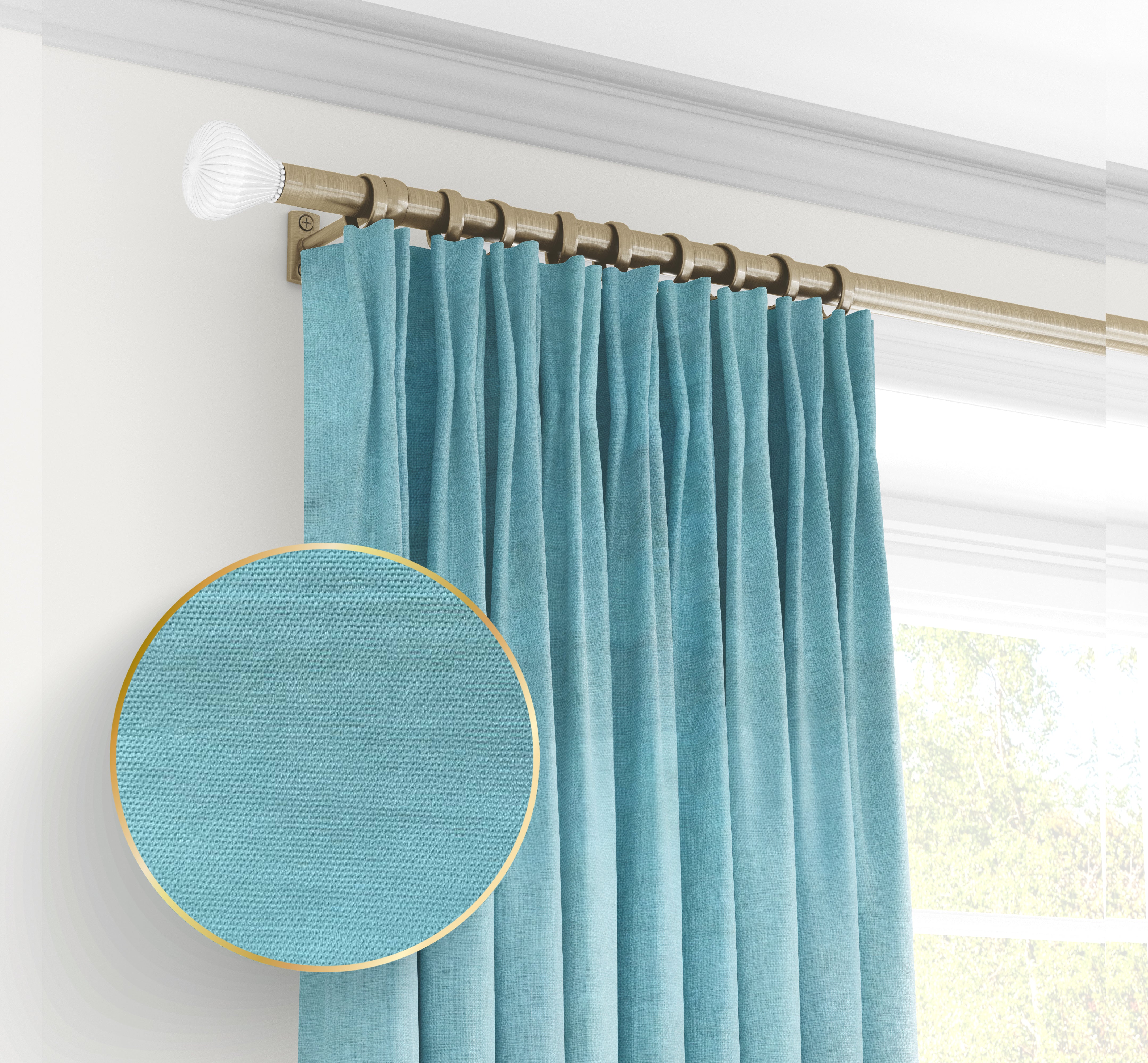 Plain microvelor curtain, mint color