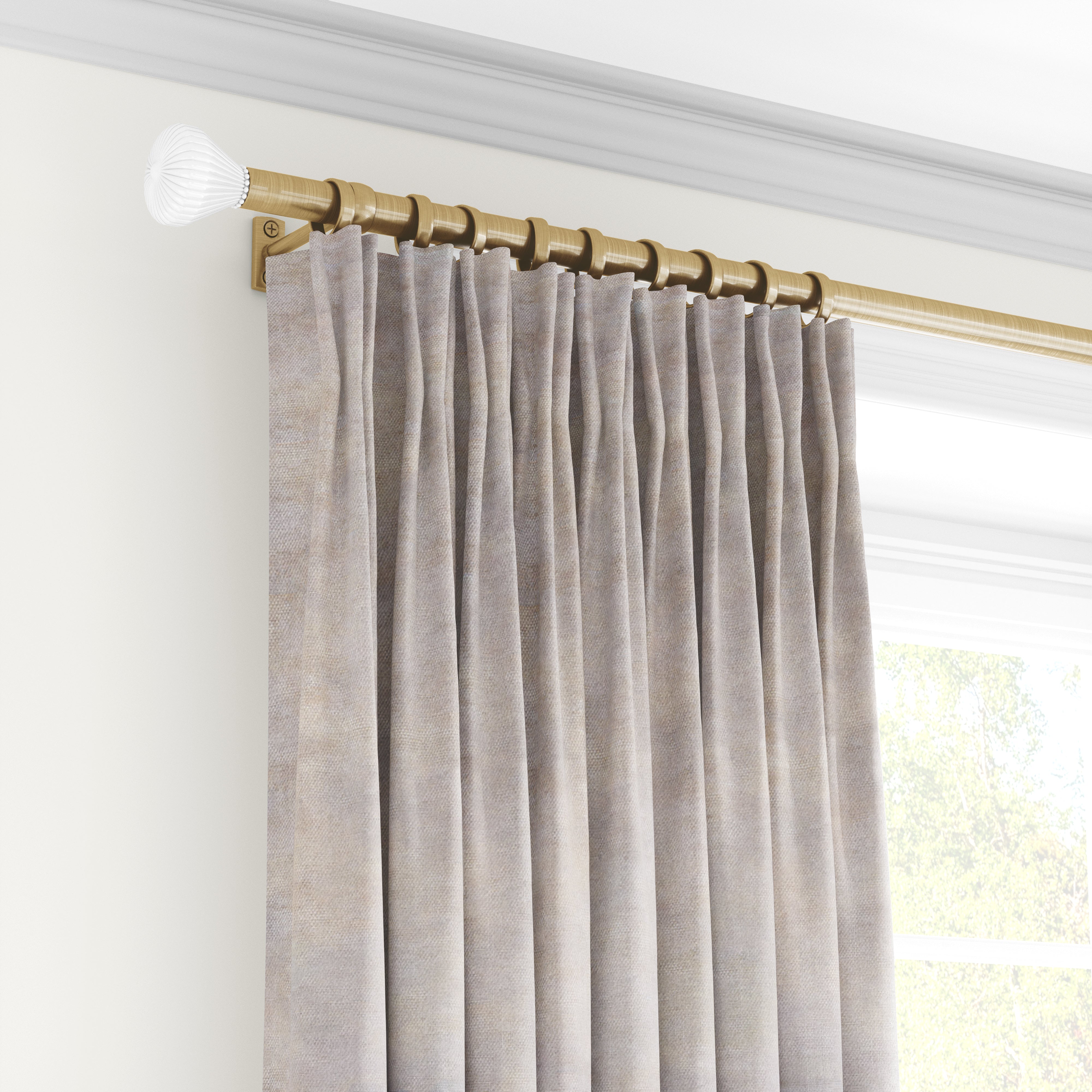Plain microvelor curtain, cappuccino color