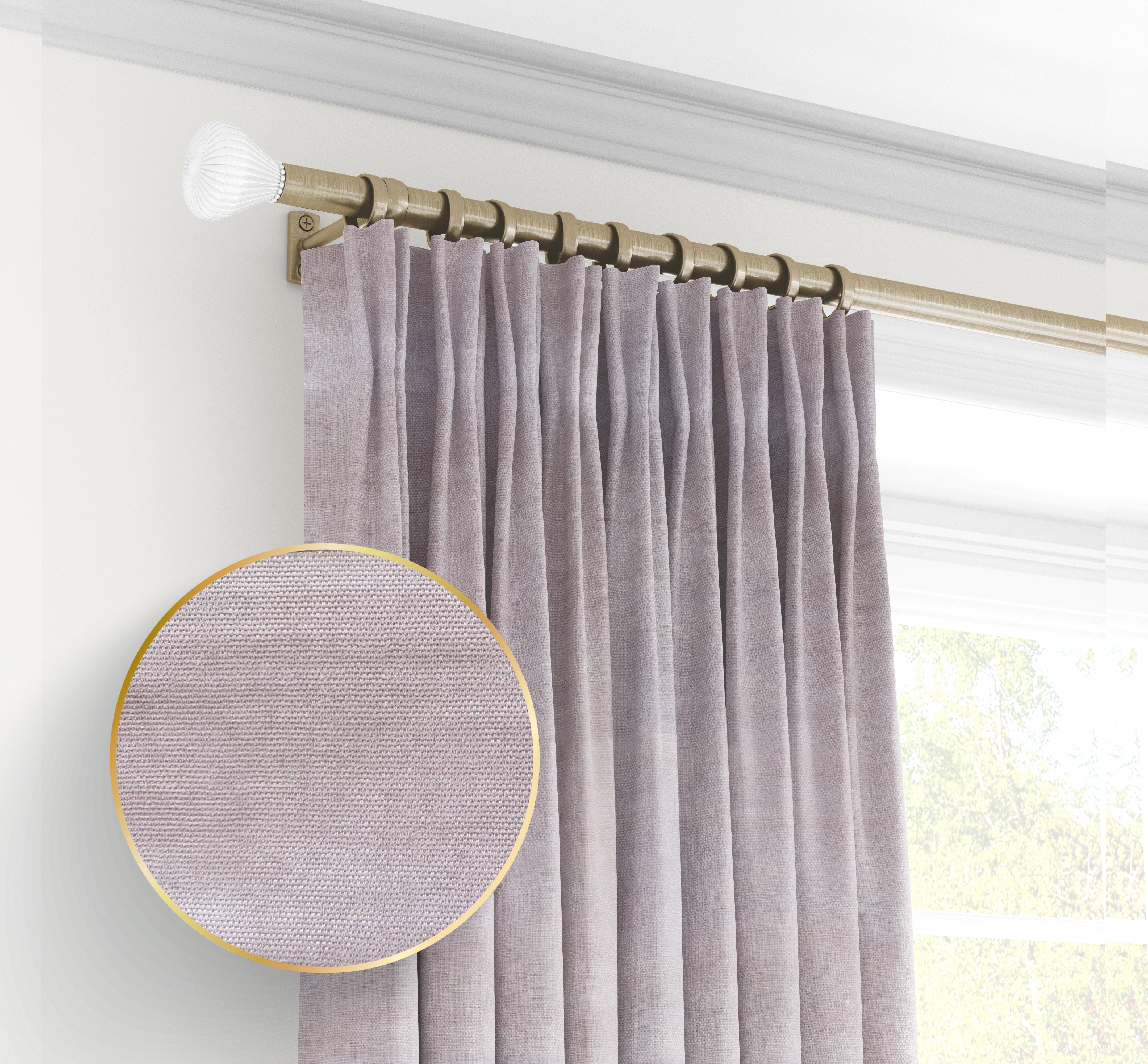 Plain microvelor curtain, light beige color