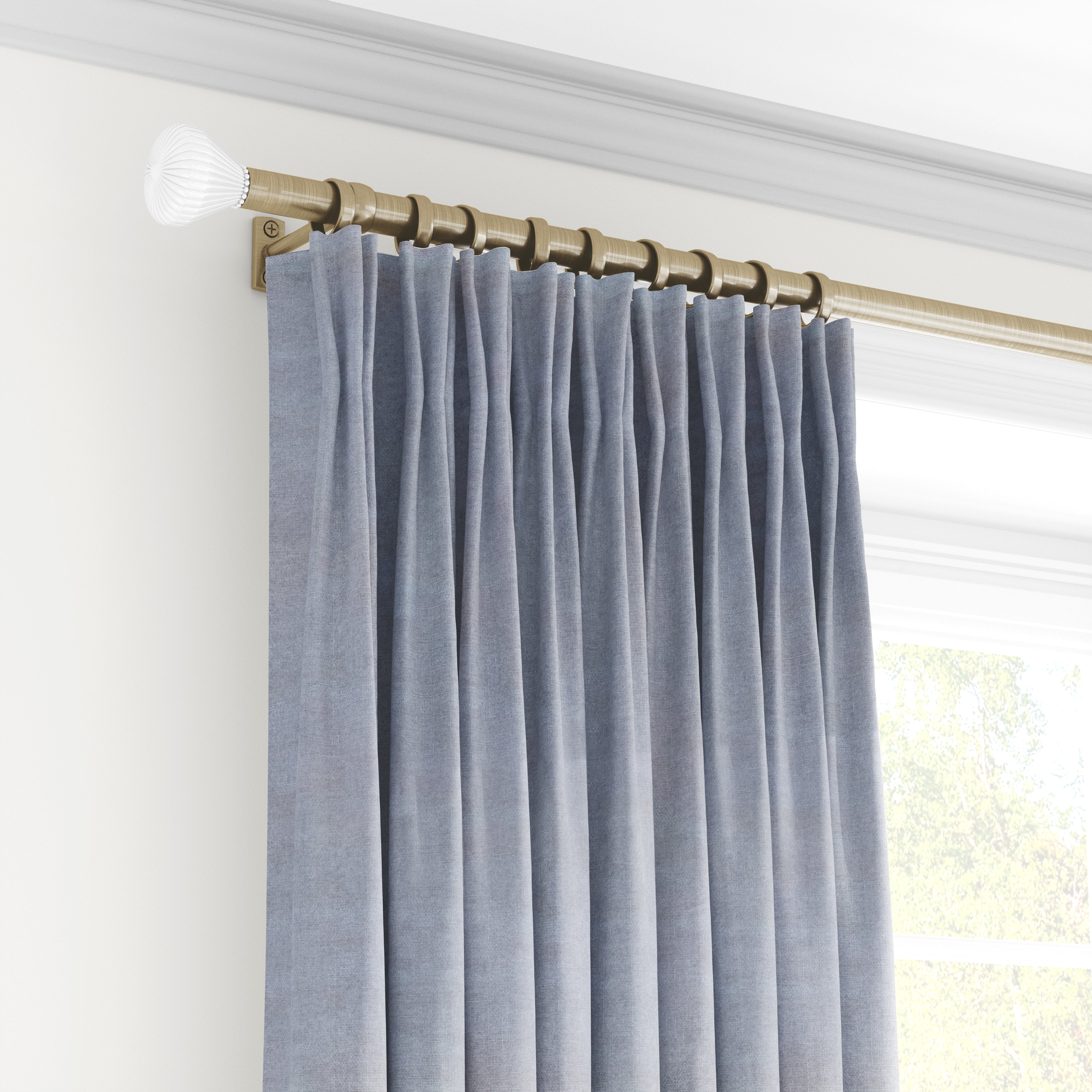 Plain microvelor curtain, grey color