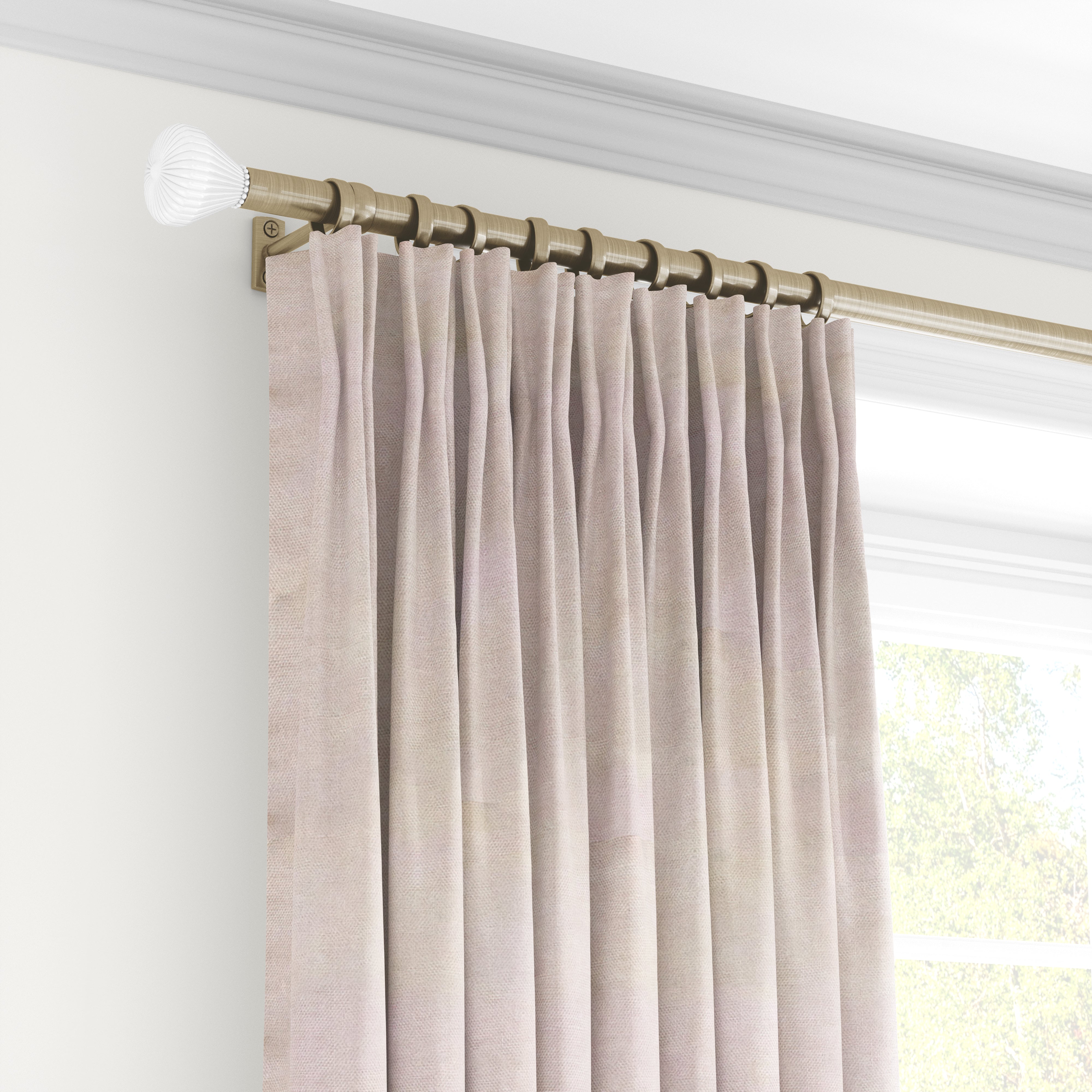 Plain microvelor curtain, sand color