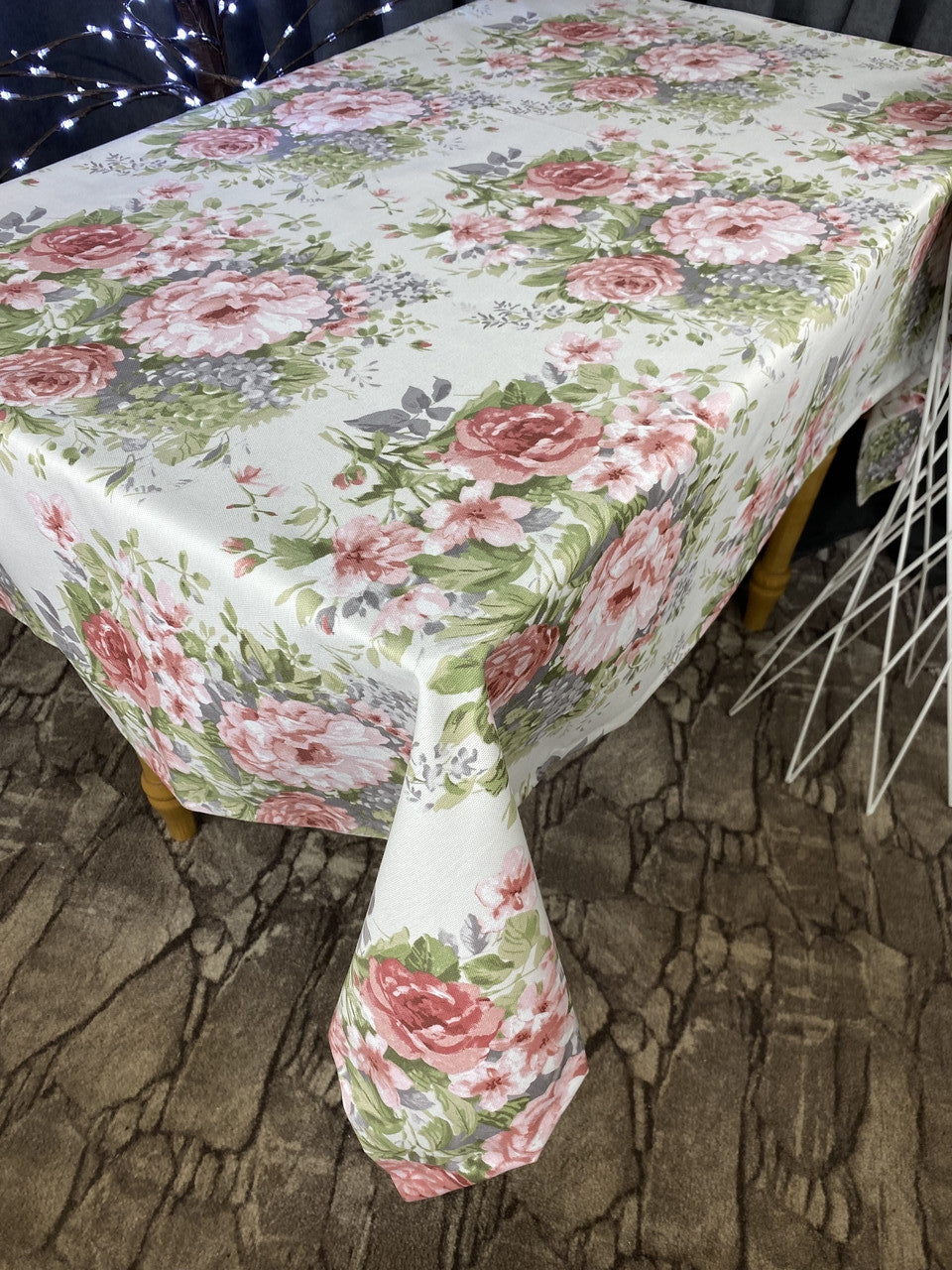 Linen waterproof tablecloth with Teflon, Geometry collection, luxury quality (custom or standard size)