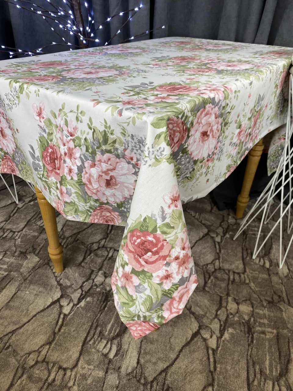 Linen waterproof tablecloth with Teflon, Geometry collection, luxury quality (custom or standard size)