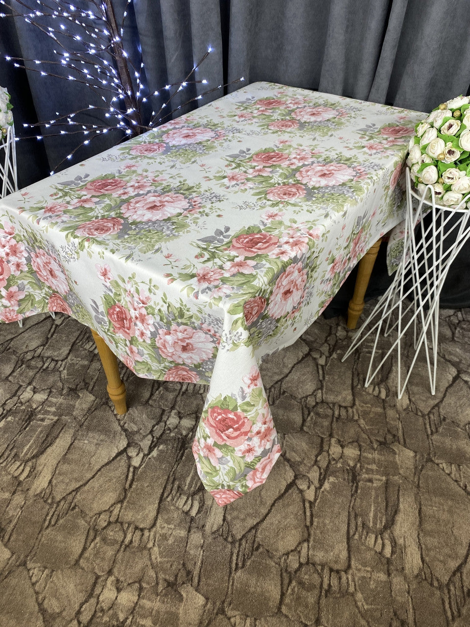 Linen waterproof tablecloth with Teflon, Geometry collection, luxury quality (custom or standard size)