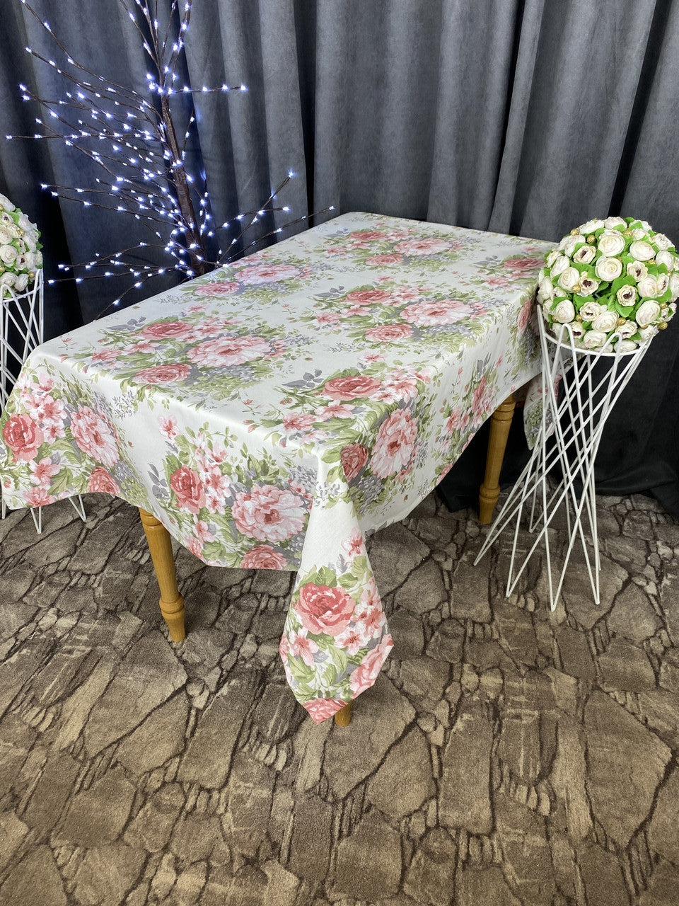 Linen waterproof tablecloth with Teflon, Geometry collection, luxury quality (custom or standard size)