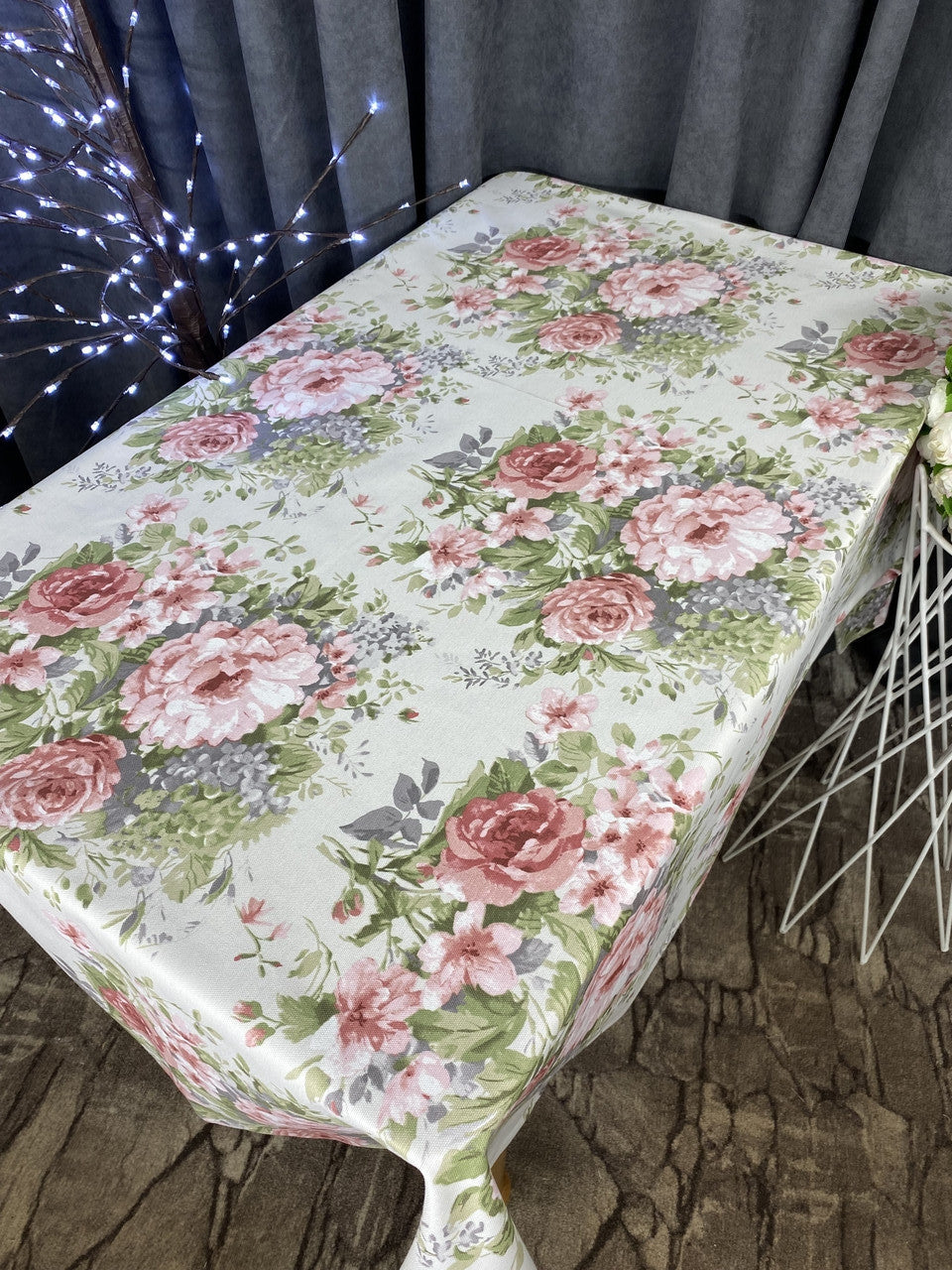 Linen waterproof tablecloth with Teflon, Geometry collection, luxury quality (custom or standard size)