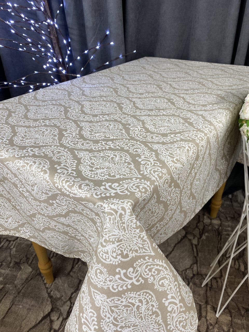 Linen waterproof tablecloth with Teflon, Geometry collection, luxury quality (custom or standard size)
