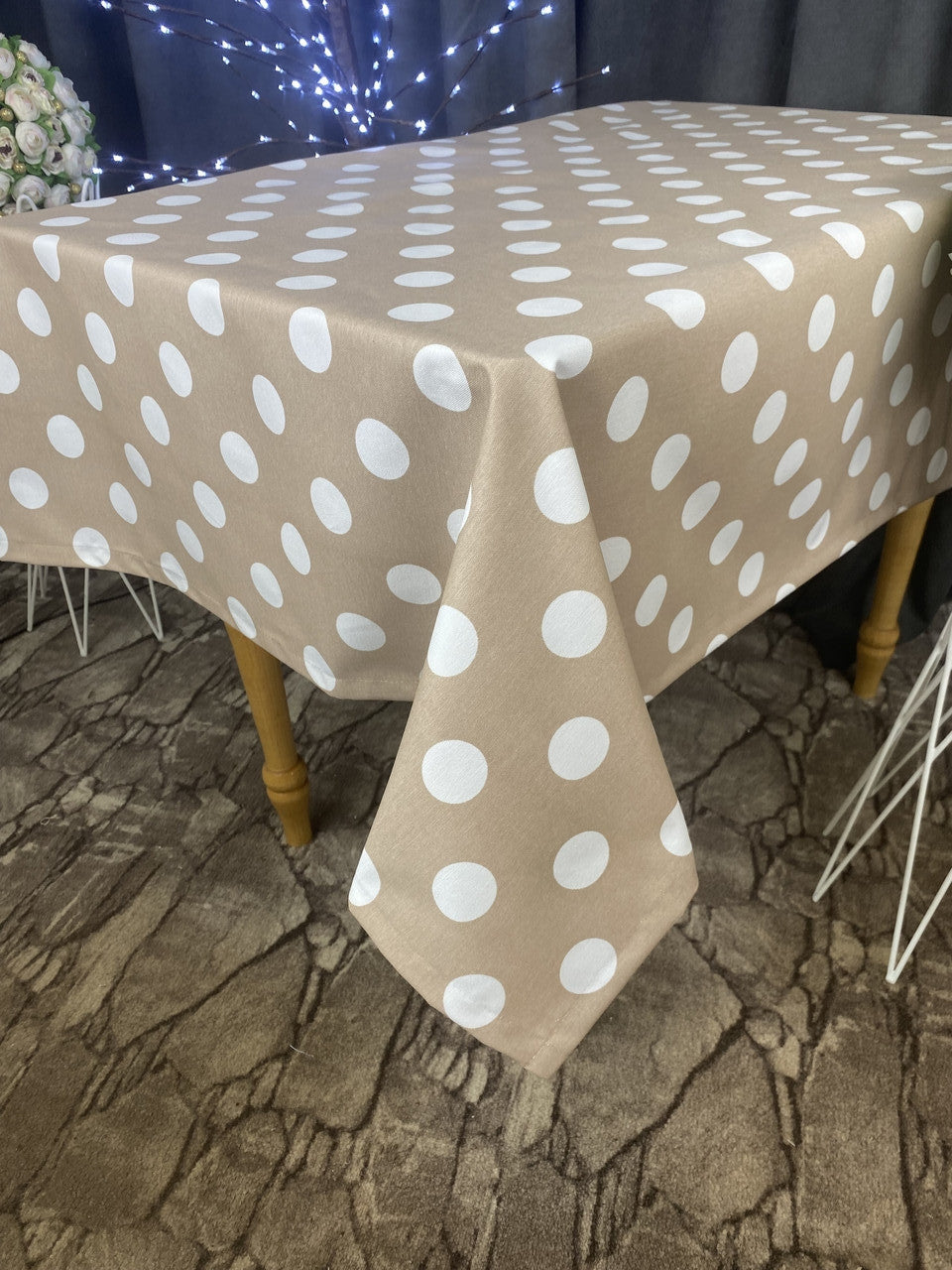Linen waterproof tablecloth with Teflon, Geometry collection, luxury quality (custom or standard size)