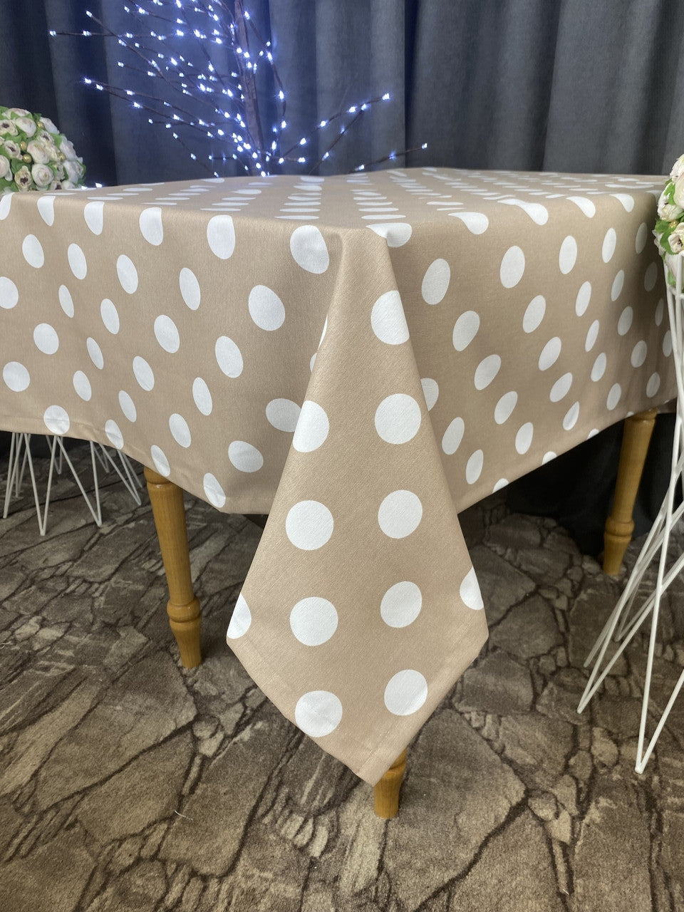 Linen waterproof tablecloth with Teflon, Geometry collection, luxury quality (custom or standard size)
