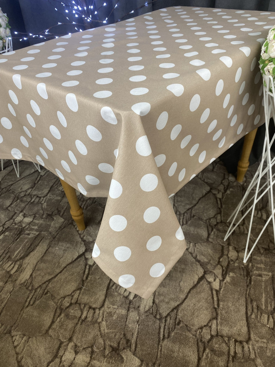Linen waterproof tablecloth with Teflon, Geometry collection, luxury quality (custom or standard size)