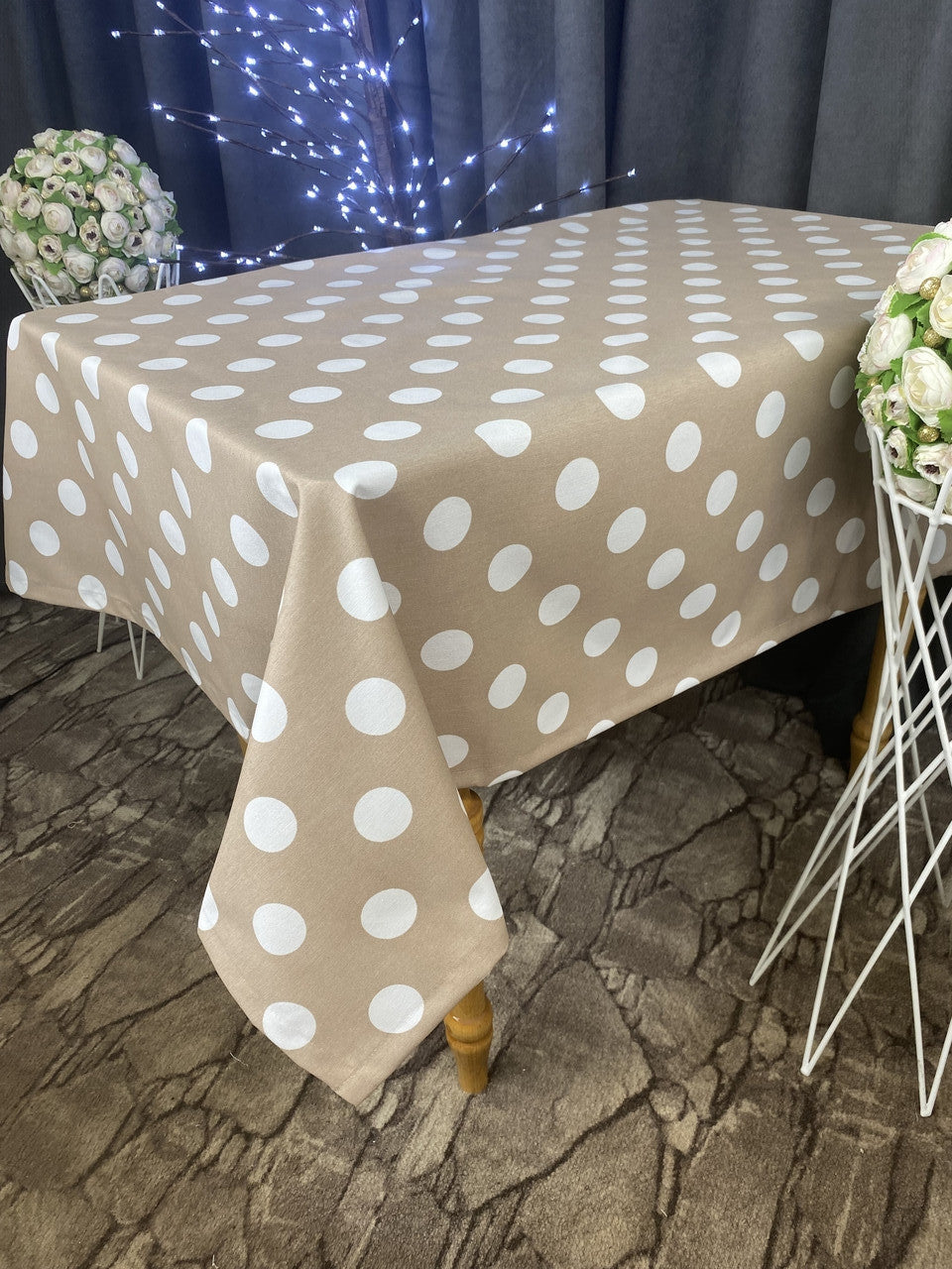 Linen waterproof tablecloth with Teflon, Geometry collection, luxury quality (custom or standard size)