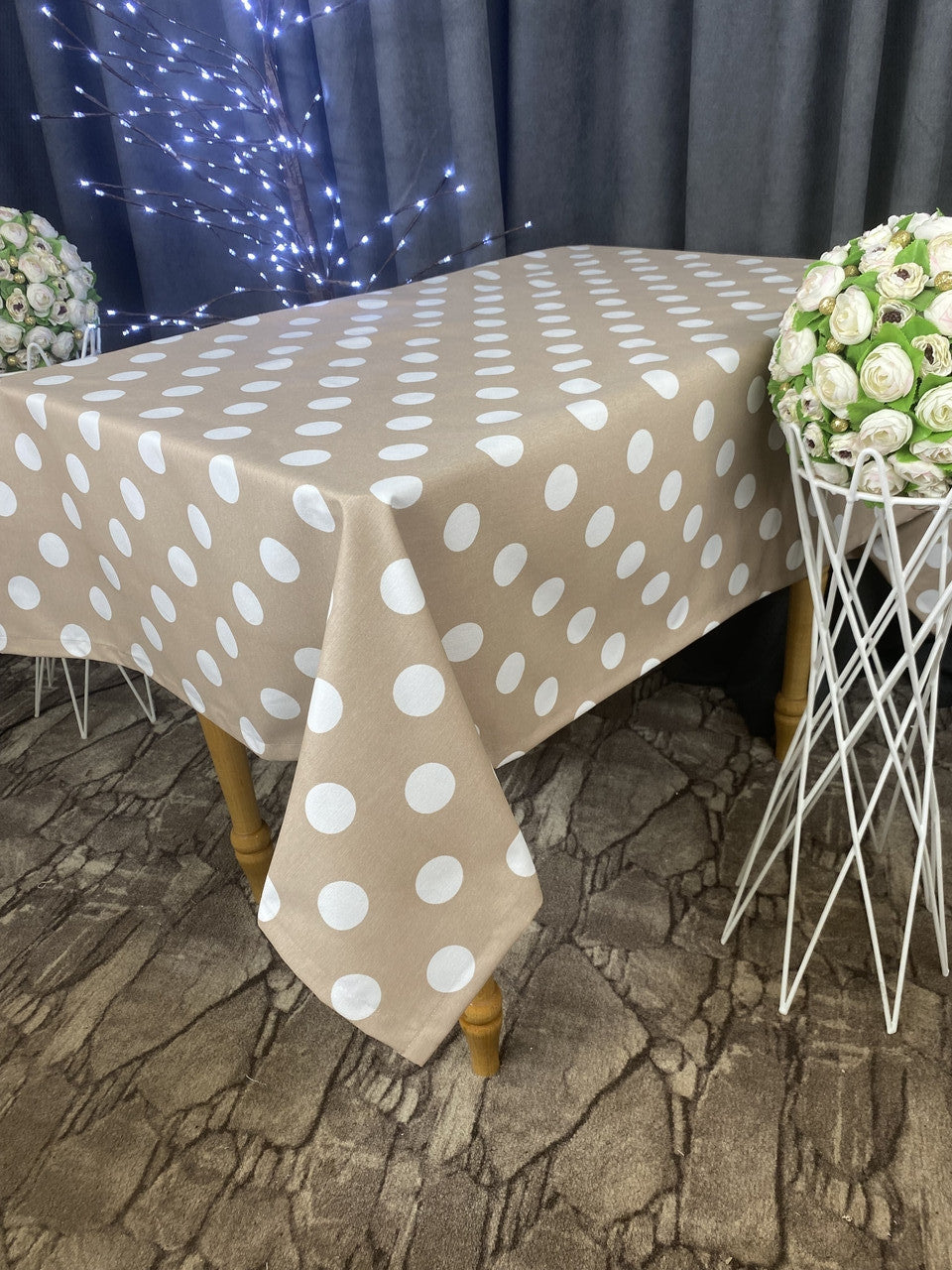 Linen waterproof tablecloth with Teflon, Geometry collection, luxury quality (custom or standard size)