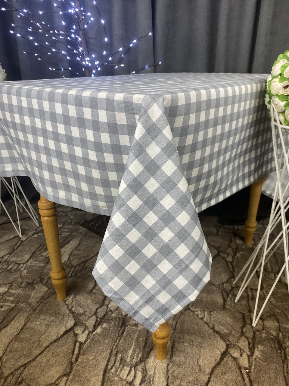 Linen waterproof tablecloth with Teflon, Geometry collection, luxury quality (custom or standard size)