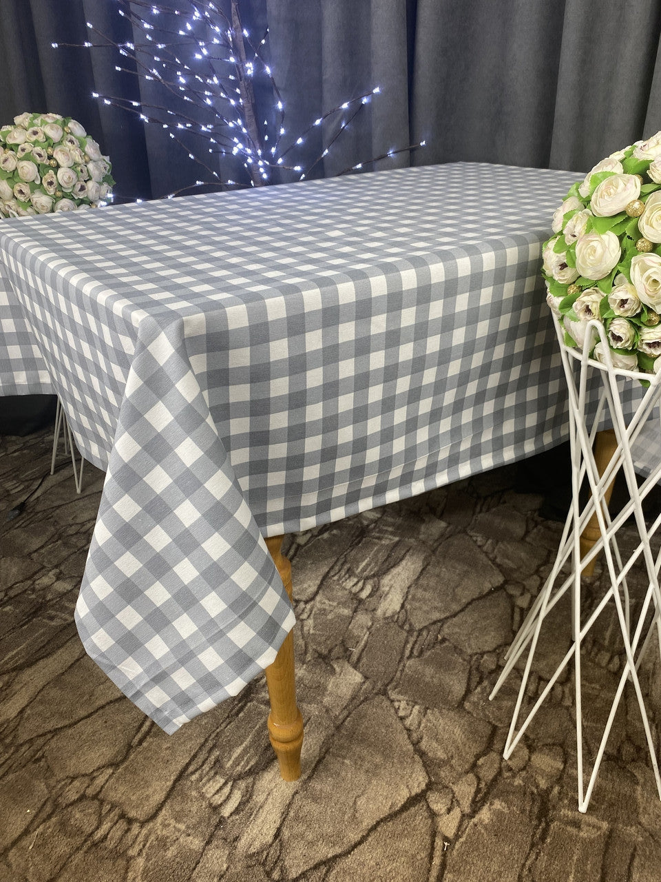 Linen waterproof tablecloth with Teflon, Geometry collection, luxury quality (custom or standard size)