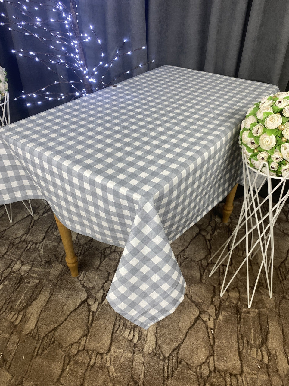 Linen waterproof tablecloth with Teflon, Geometry collection, luxury quality (custom or standard size)