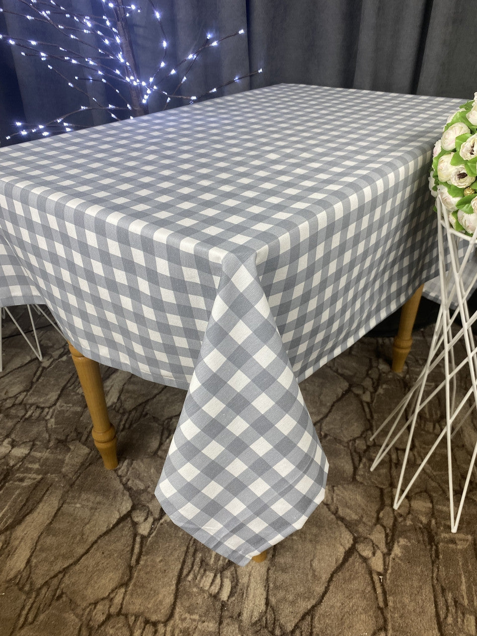 Linen waterproof tablecloth with Teflon, Geometry collection, luxury quality (custom or standard size)