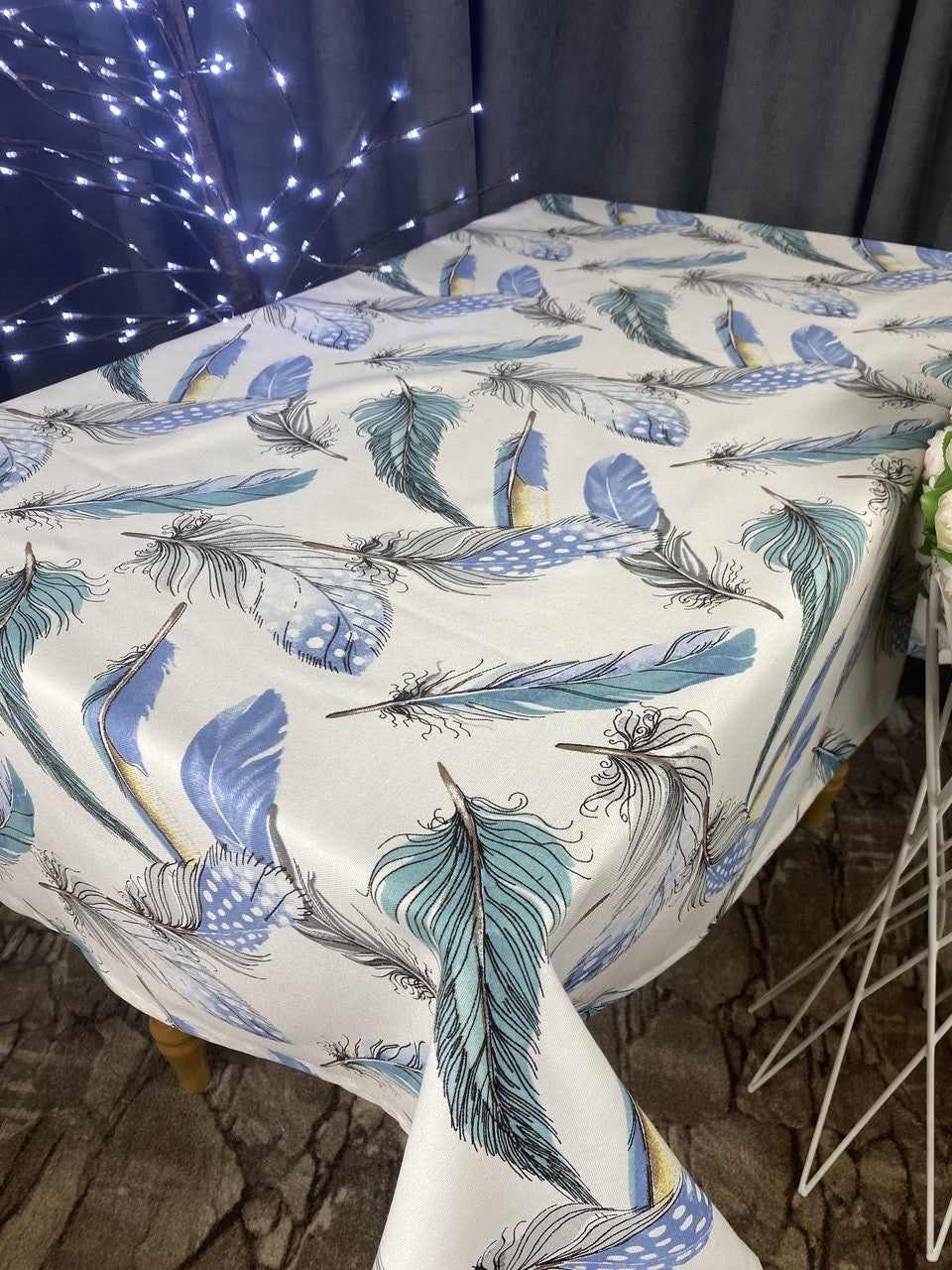 Linen waterproof tablecloth with Teflon, Geometry collection, luxury quality (custom or standard size)
