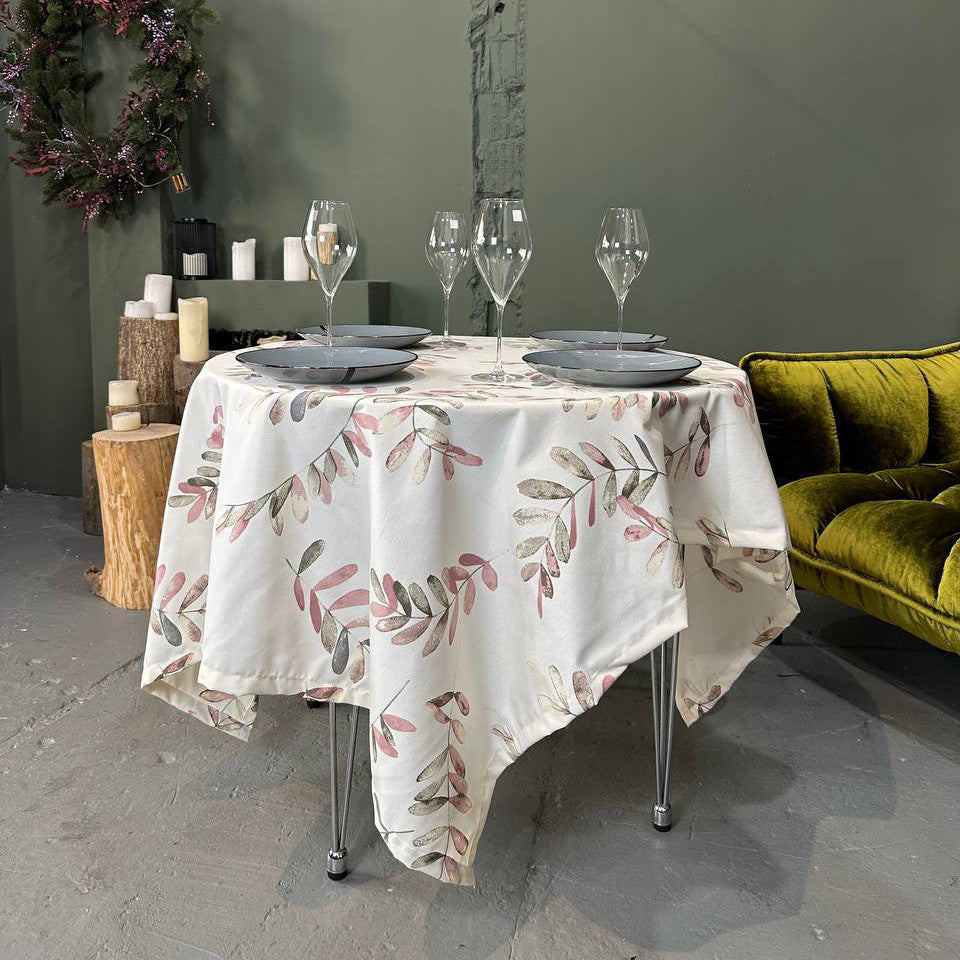 Linen waterproof tablecloth with Teflon, Geometry collection, luxury quality (custom or standard size)