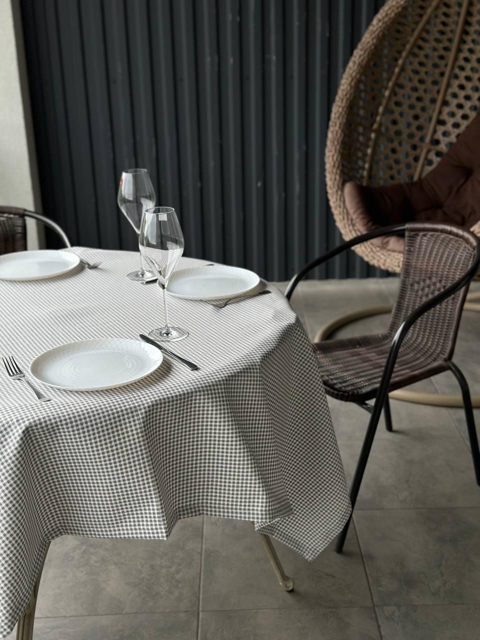 Linen waterproof tablecloth with Teflon, Geometry collection, luxury quality (custom or standard size)