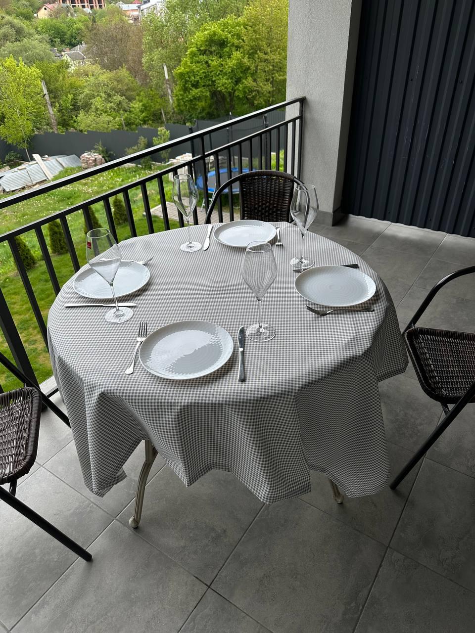 Linen waterproof tablecloth with Teflon, Geometry collection, luxury quality (custom or standard size)
