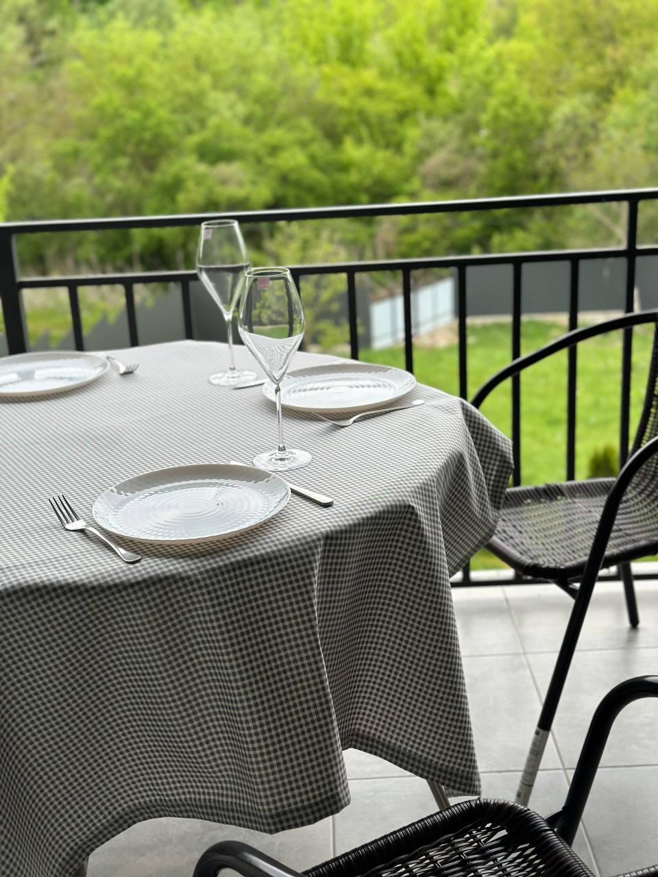 Linen waterproof tablecloth with Teflon, Geometry collection, luxury quality (custom or standard size)