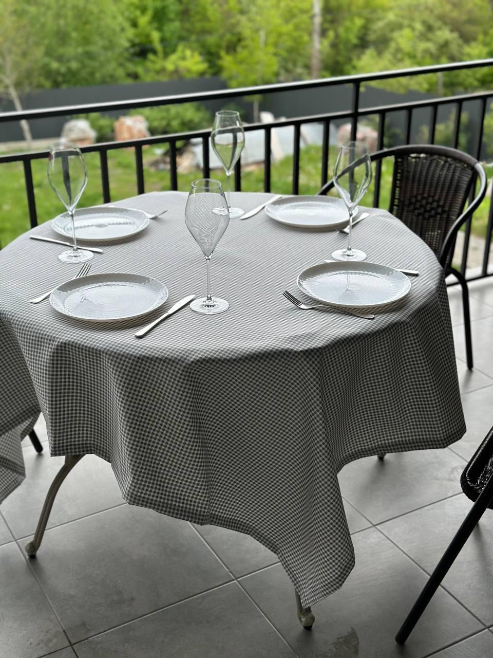 Linen waterproof tablecloth with Teflon, Geometry collection, luxury quality (custom or standard size)