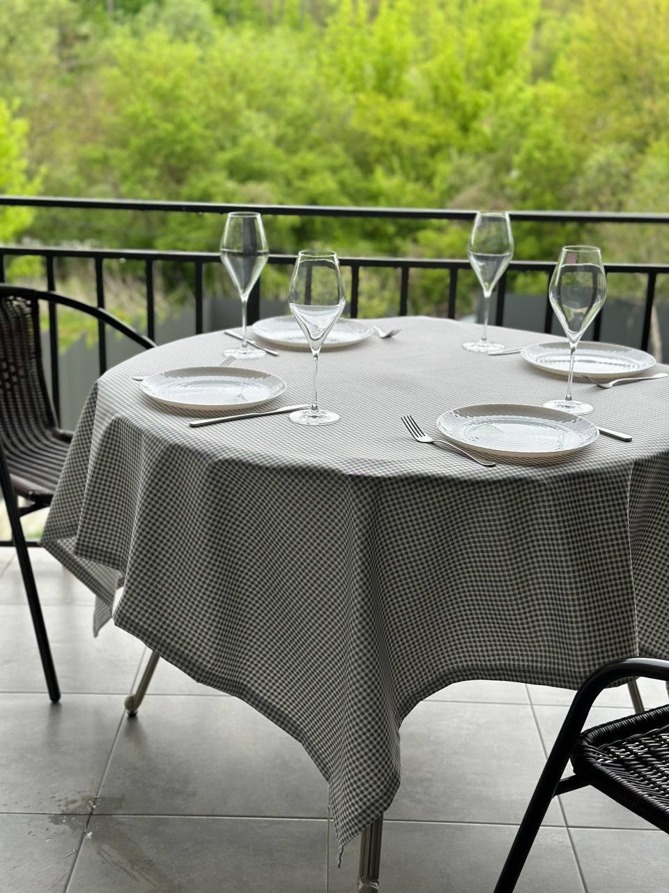 Linen waterproof tablecloth with Teflon, Geometry collection, luxury quality (custom or standard size)