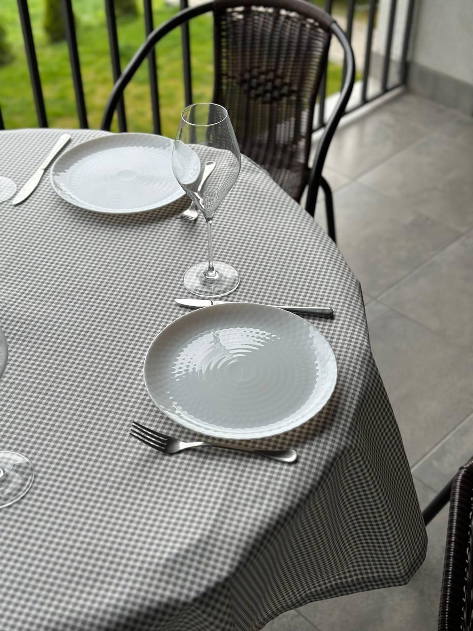 Linen waterproof tablecloth with Teflon, Geometry collection, luxury quality (custom or standard size)