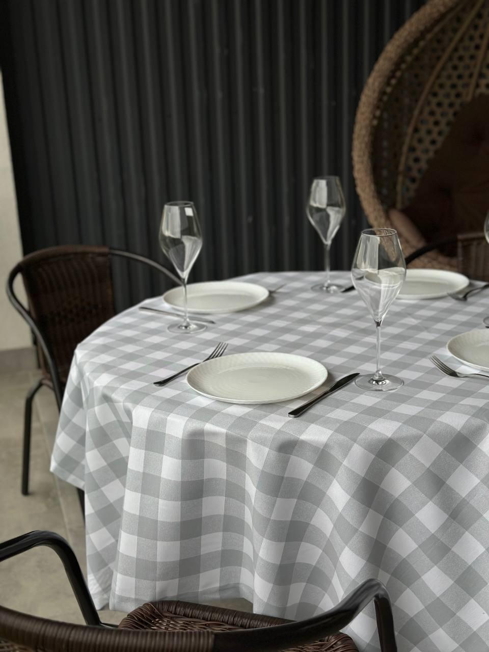 Linen waterproof tablecloth with Teflon, Geometry collection, luxury quality (custom or standard size)