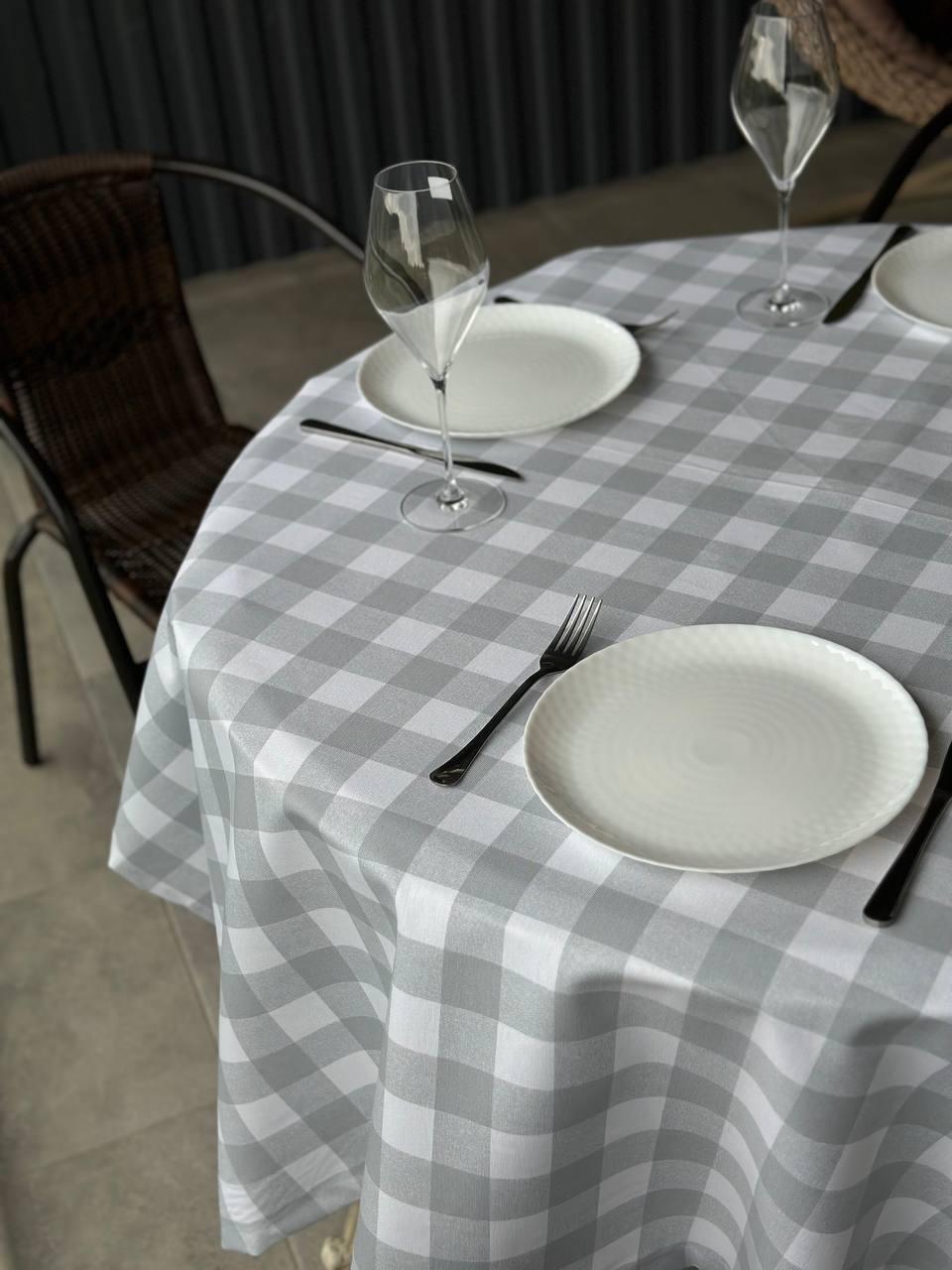 Linen waterproof tablecloth with Teflon, Geometry collection, luxury quality (custom or standard size)