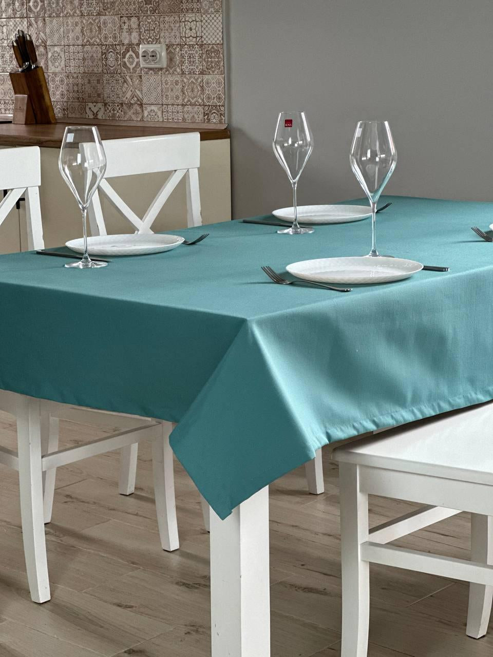 Linen waterproof tablecloth with Teflon, Geometry collection, luxury quality (custom or standard size)