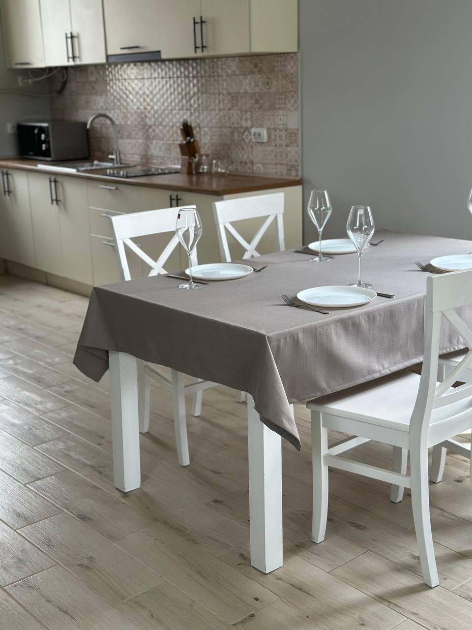 Linen waterproof tablecloth with Teflon, Geometry collection, luxury quality (custom or standard size)