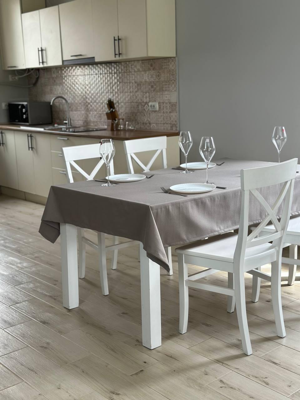 Linen waterproof tablecloth with Teflon, Geometry collection, luxury quality (custom or standard size)