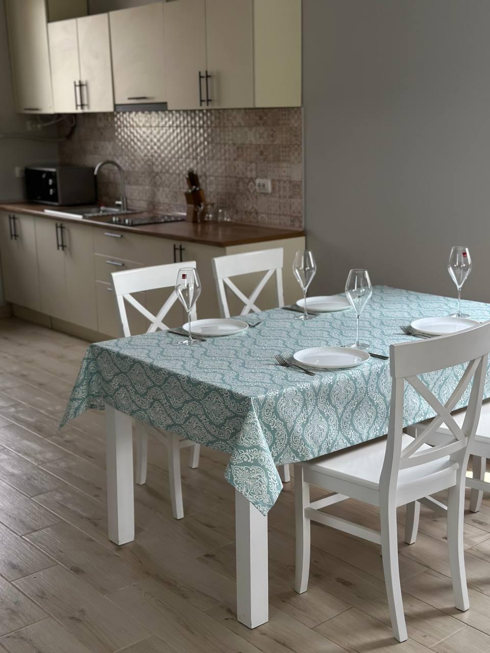 Linen waterproof tablecloth with Teflon, Geometry collection, luxury quality (custom or standard size)