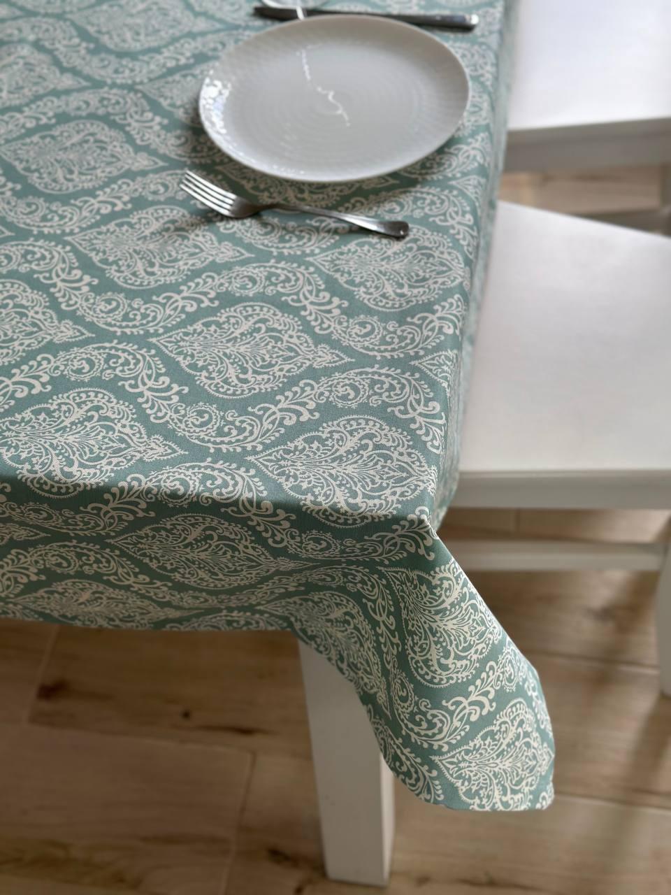 Linen waterproof tablecloth with Teflon, Geometry collection, luxury quality (custom or standard size)