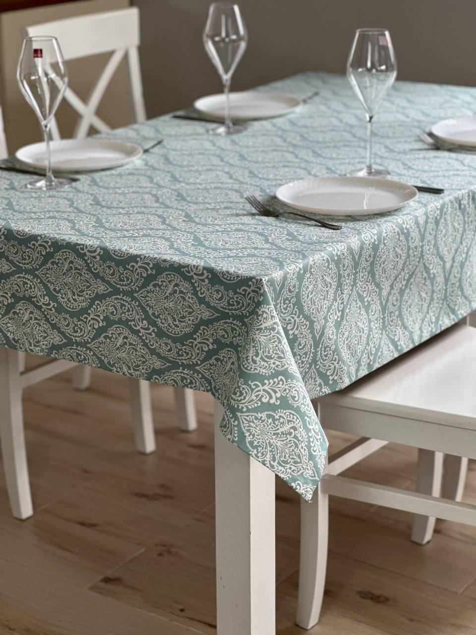 Linen waterproof tablecloth with Teflon, Geometry collection, luxury quality (custom or standard size)