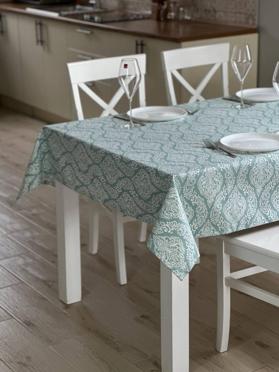 Linen waterproof tablecloth with Teflon, Geometry collection, luxury quality (custom or standard size)