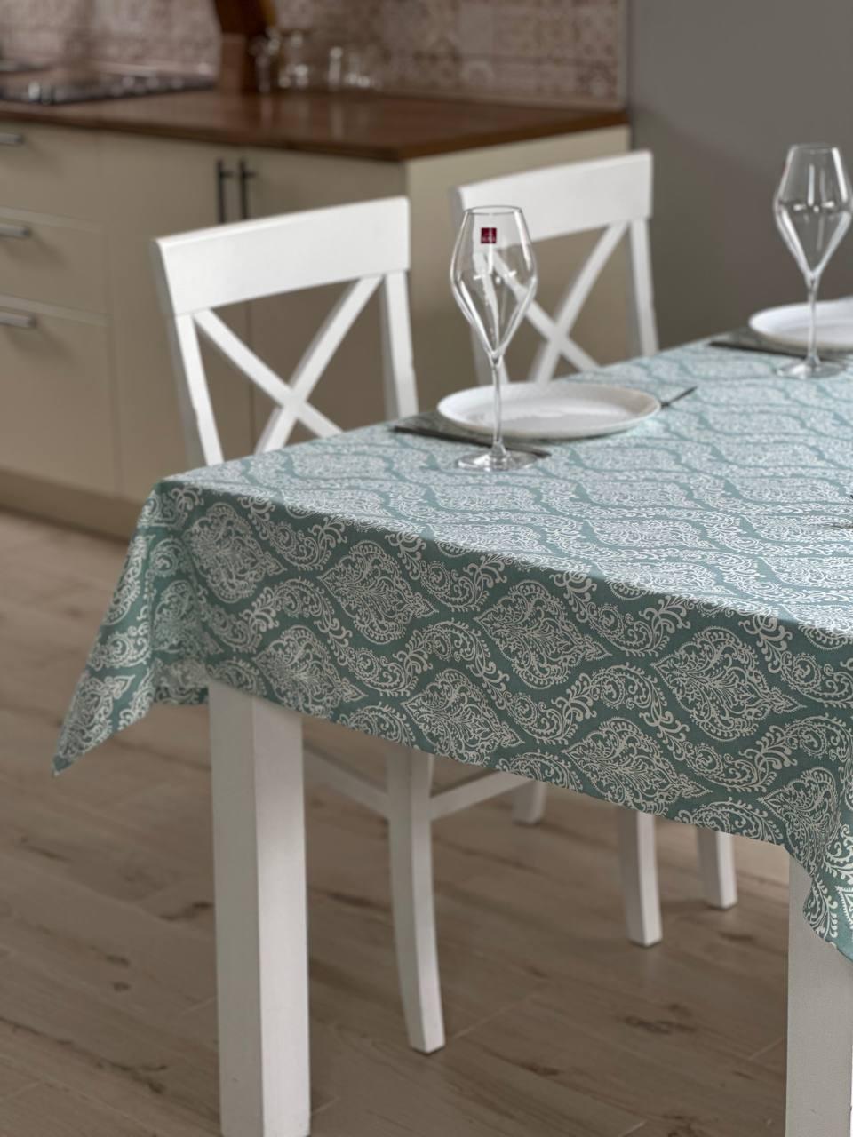 Linen waterproof tablecloth with Teflon, Geometry collection, luxury quality (custom or standard size)