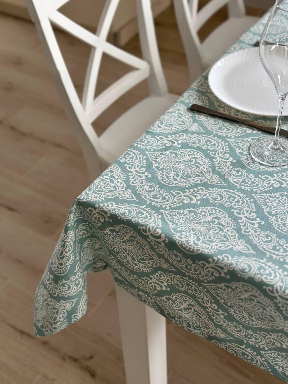 Linen waterproof tablecloth with Teflon, Geometry collection, luxury quality (custom or standard size)