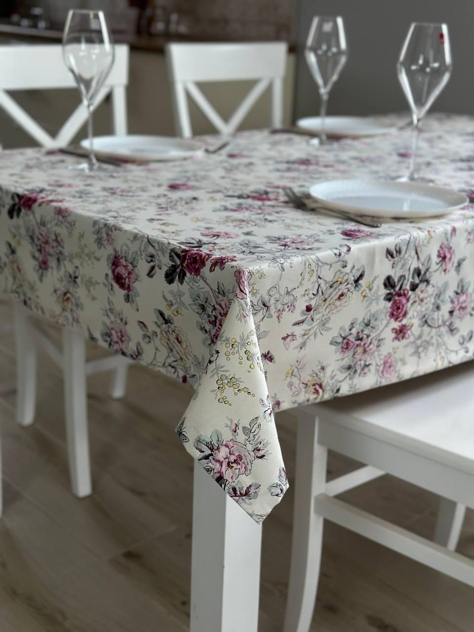 Linen waterproof tablecloth with Teflon, Geometry collection, luxury quality (custom or standard size)