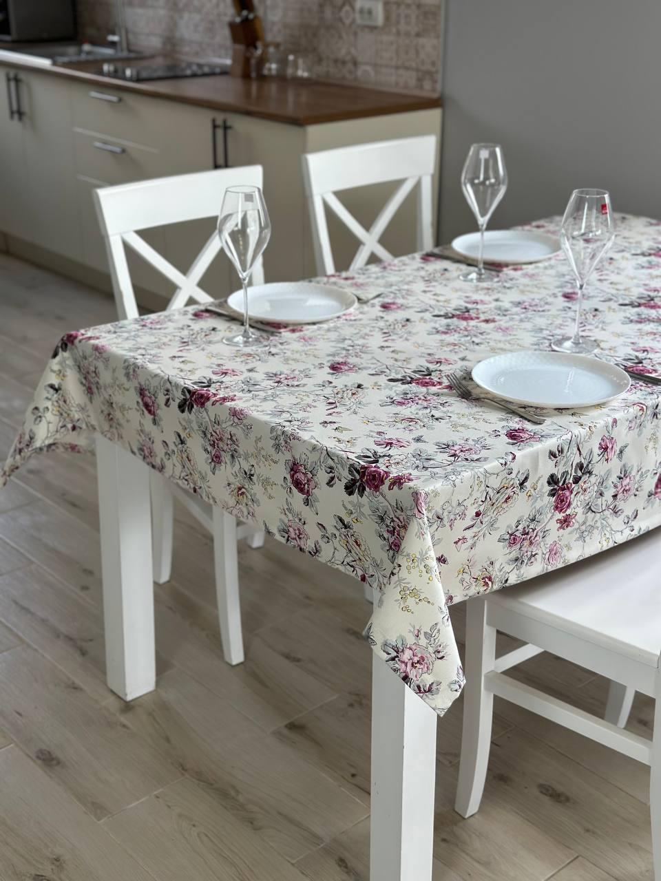 Linen waterproof tablecloth with Teflon, Geometry collection, luxury quality (custom or standard size)