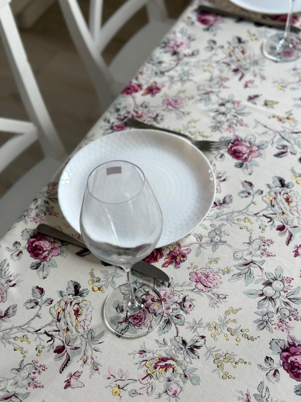 Linen waterproof tablecloth with Teflon, Geometry collection, luxury quality (custom or standard size)