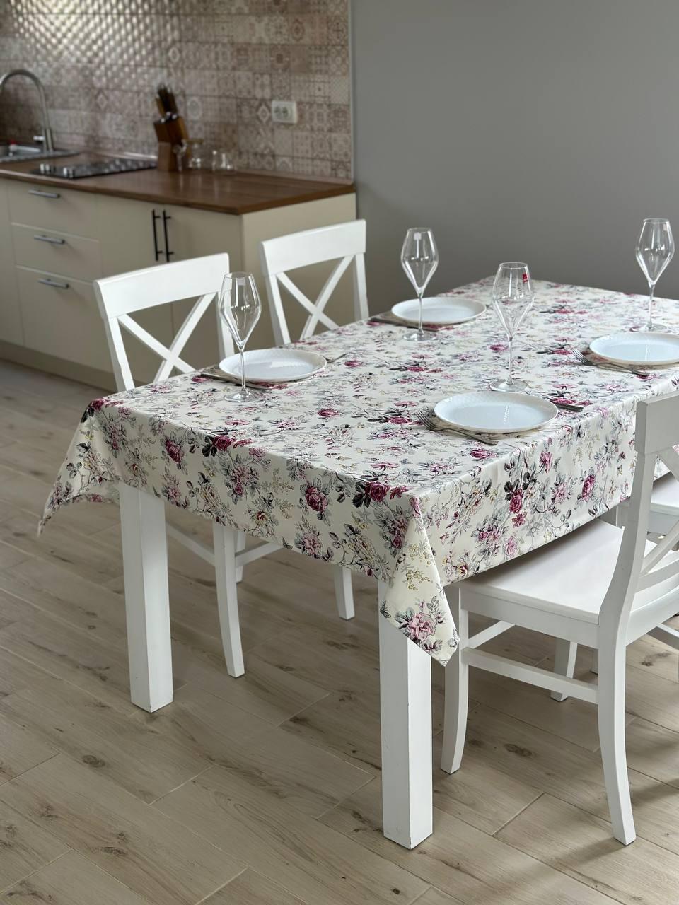 Linen waterproof tablecloth with Teflon, Geometry collection, luxury quality (custom or standard size)