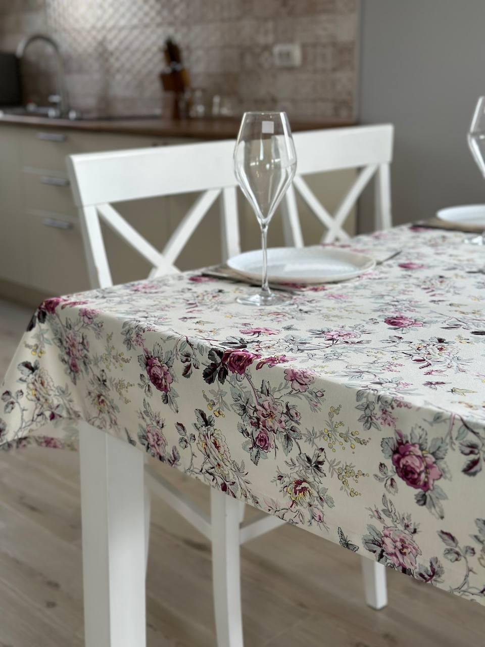 Linen waterproof tablecloth with Teflon, Geometry collection, luxury quality (custom or standard size)