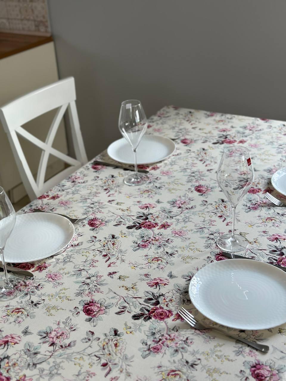 Linen waterproof tablecloth with Teflon, Geometry collection, luxury quality (custom or standard size)