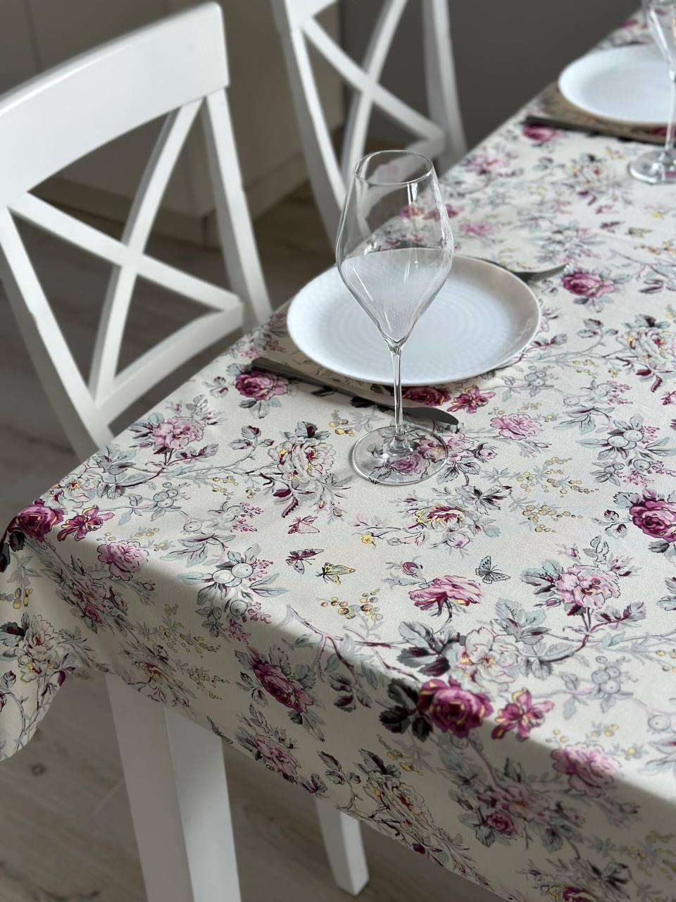 Linen waterproof tablecloth with Teflon, Geometry collection, luxury quality (custom or standard size)
