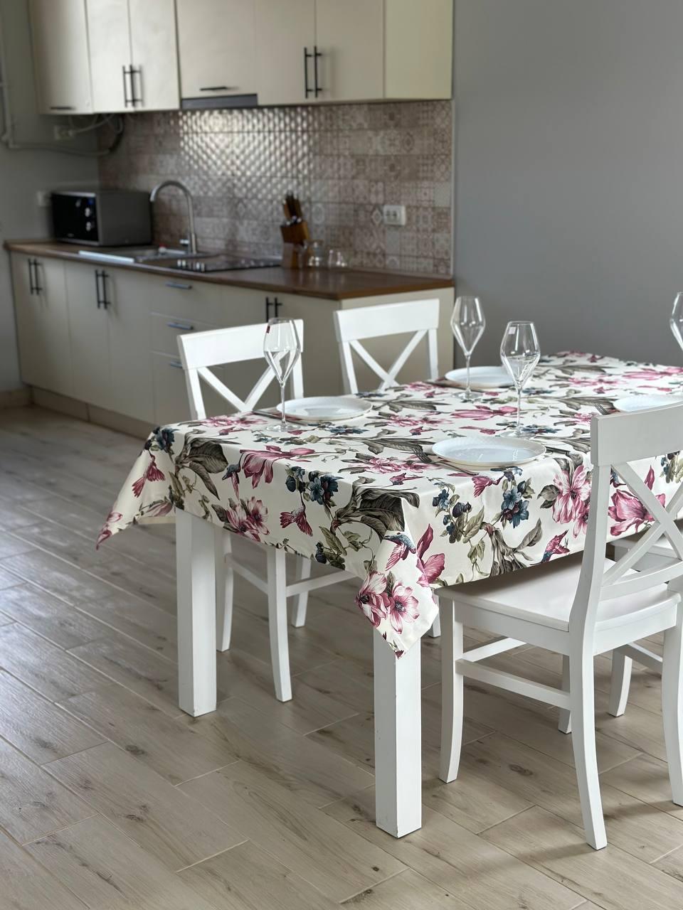 Linen waterproof tablecloth with Teflon, Geometry collection, luxury quality (custom or standard size)