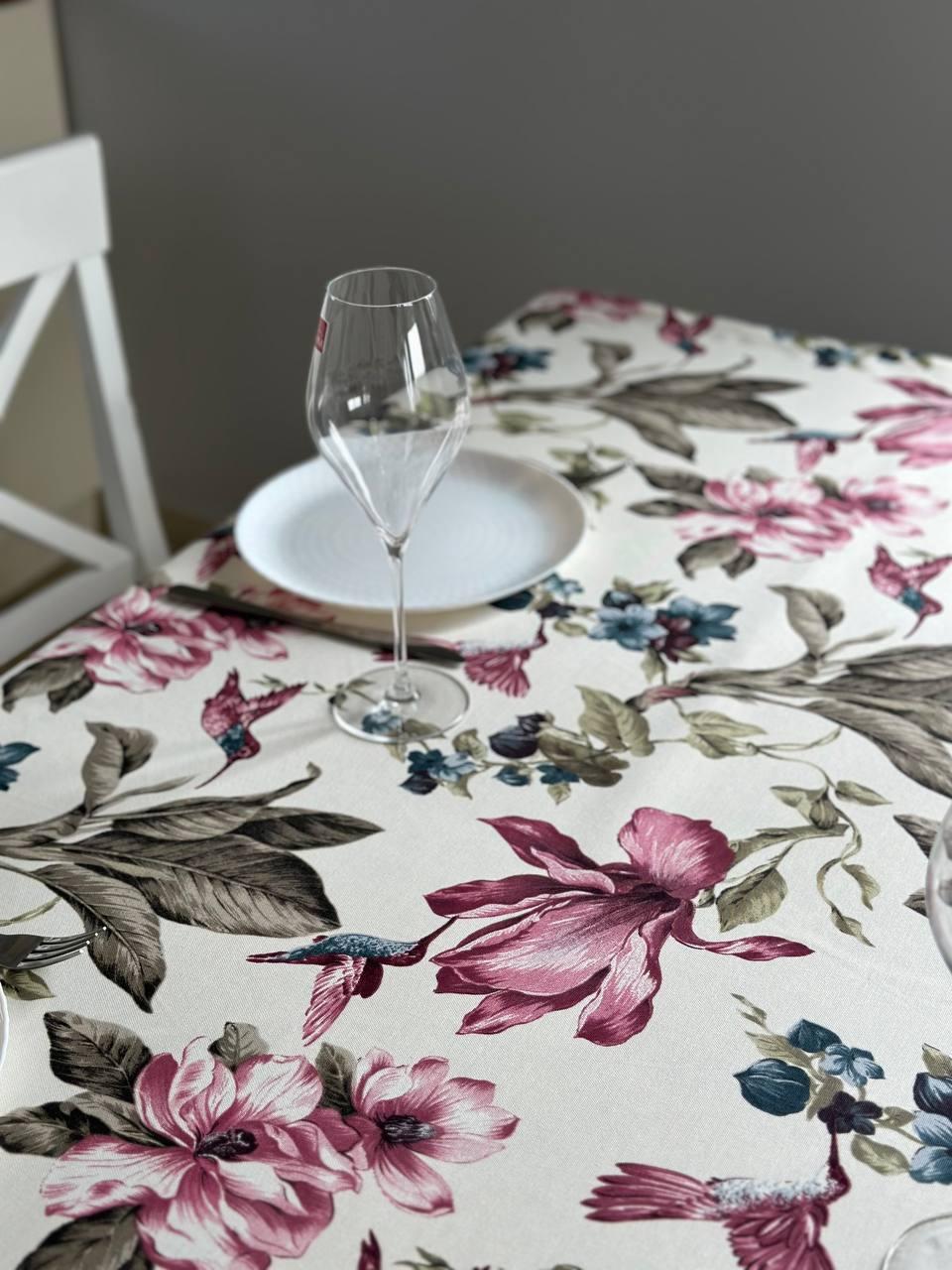 Linen waterproof tablecloth with Teflon, Geometry collection, luxury quality (custom or standard size)