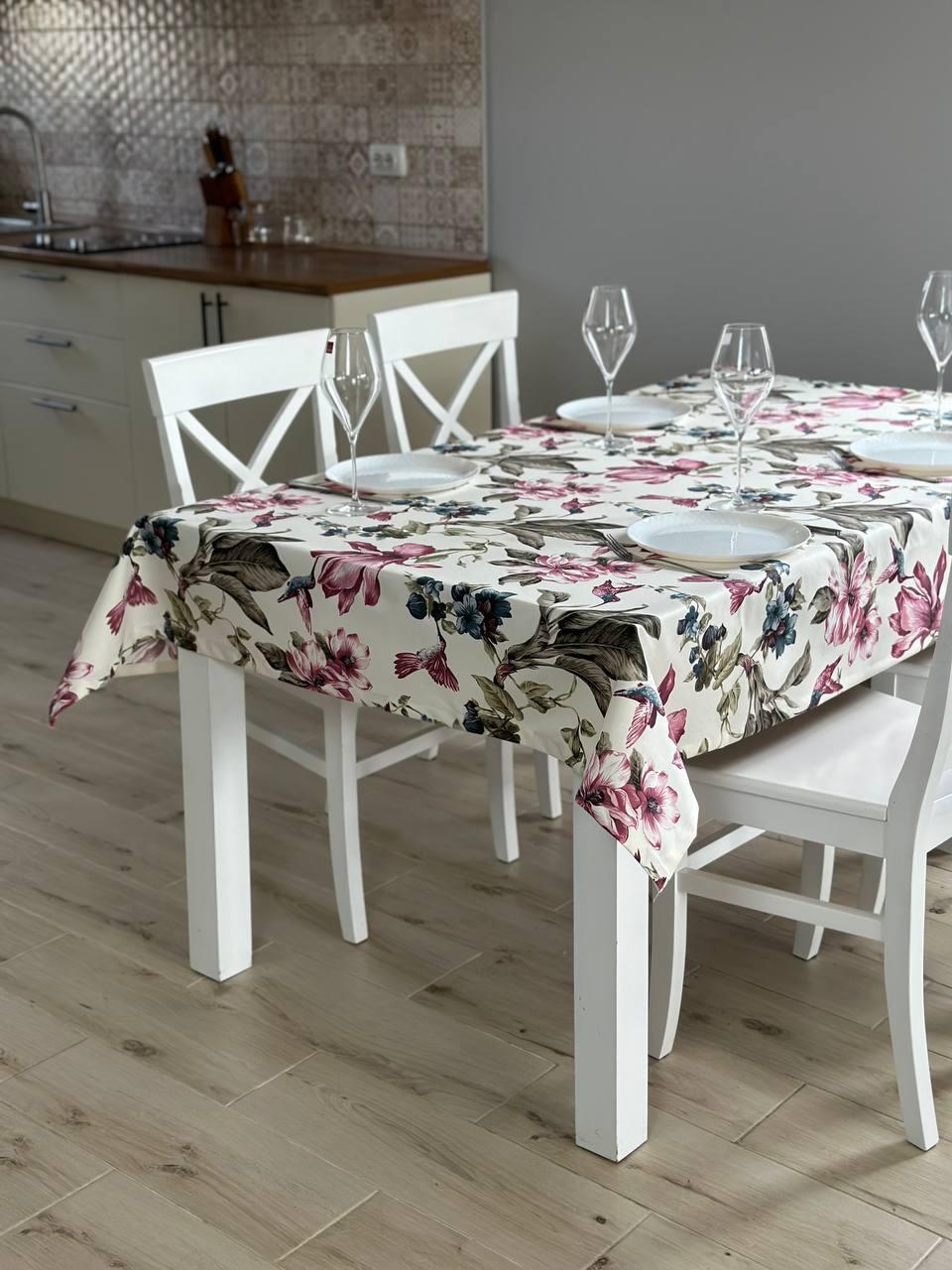 Linen waterproof tablecloth with Teflon, Geometry collection, luxury quality (custom or standard size)